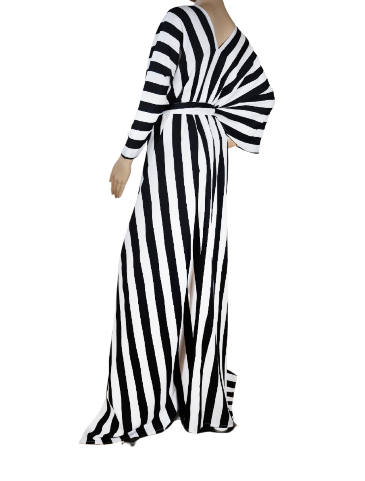 Side view of The Eclipse Kaftan by N Faria belted with fabric tie